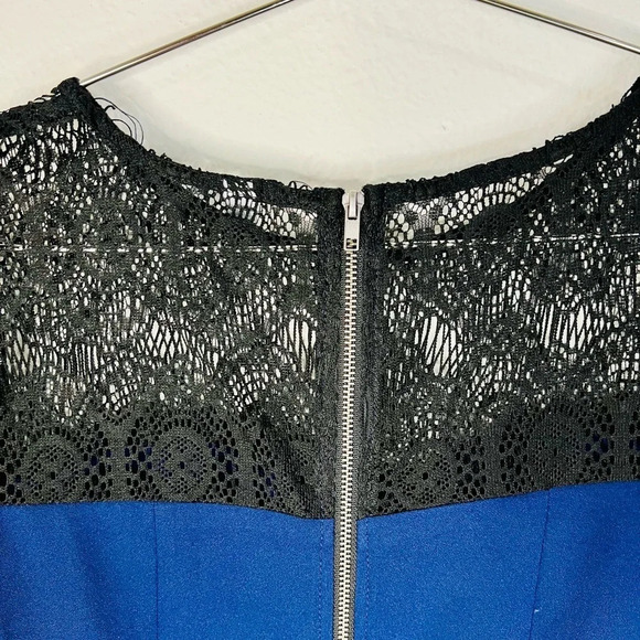 Xhilaration Navy Blue Dress Black Lace Long Sleeves Effortless Elegance Size XS - Picture 8 of 14
